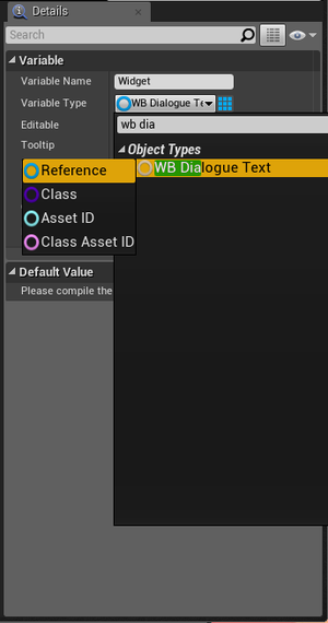 Widget Variable